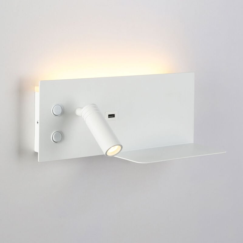 foto del prodotto applique da parete per lettura con porta usb kerta sinistra 
