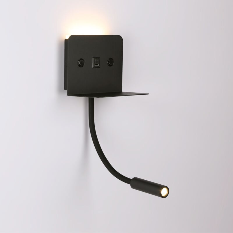 foto del prodotto applique da parete per lettura slange 2 3w 6w porta usb 