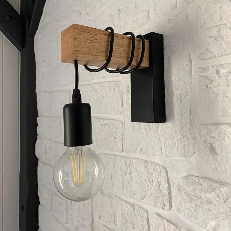 foto del prodotto applique da parete portalampada e27 lampada stile industriale retr vintage