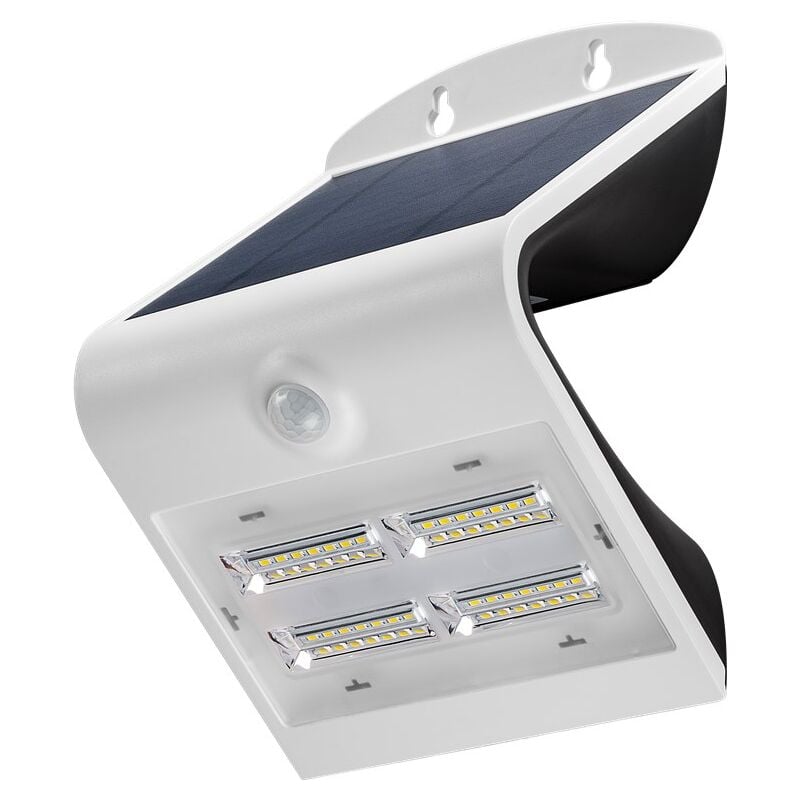 foto del prodotto applique da parete solare a led con sensore di movimento, 3,2 w, bianco, soluzione di illuminazione per ingressi di case, carport e scale.
