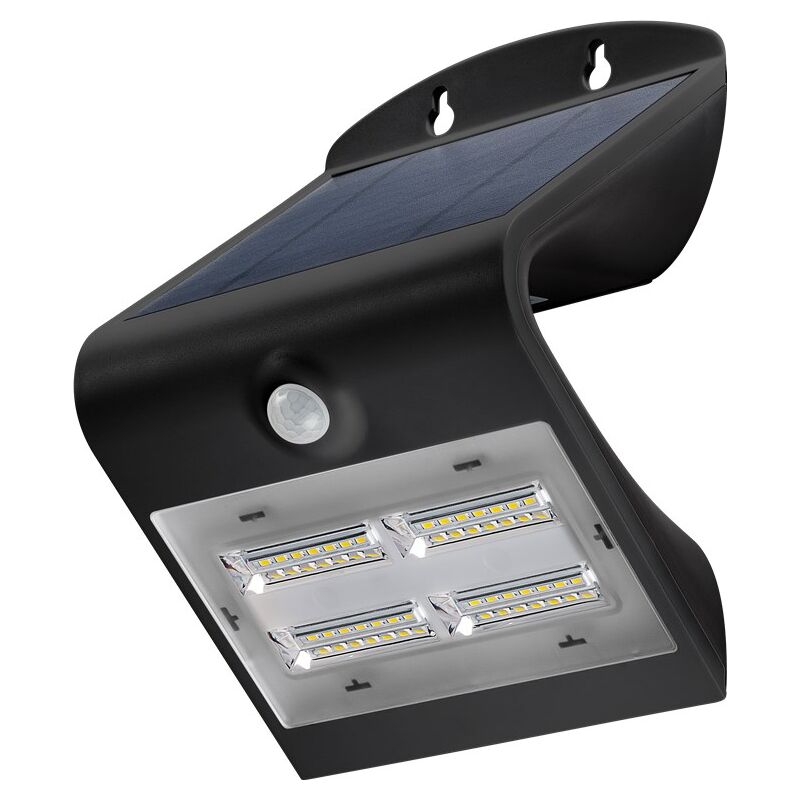 immagine 0 del prodotto applique da parete solare a led con sensore di movimento, 3,2 w, nero, soluzione di illuminazione per ingressi di case, carport e scale.