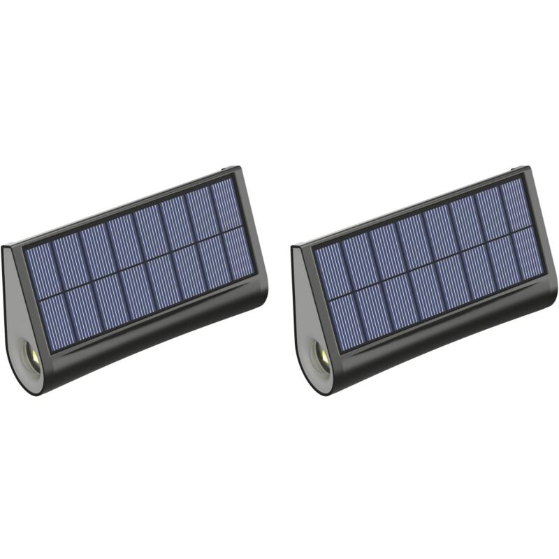 foto del prodotto applique da parete solari 30 lumen nero lotto di 2 trestia