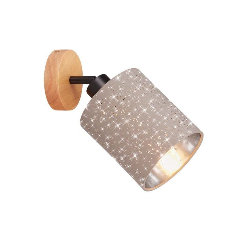 foto del prodotto applique da parete spot da parete decorazione a stella 1xe27 25 w taupe metallo legno tessuto briloner