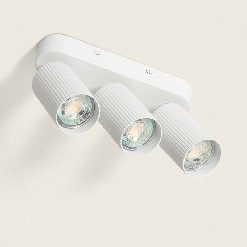 foto del prodotto applique da soffitto alluminio aritz 3 faretti bianco