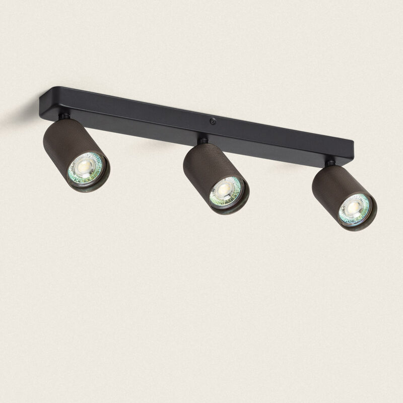 foto del prodotto applique da soffitto alluminio breixo 3 faretti bronzo