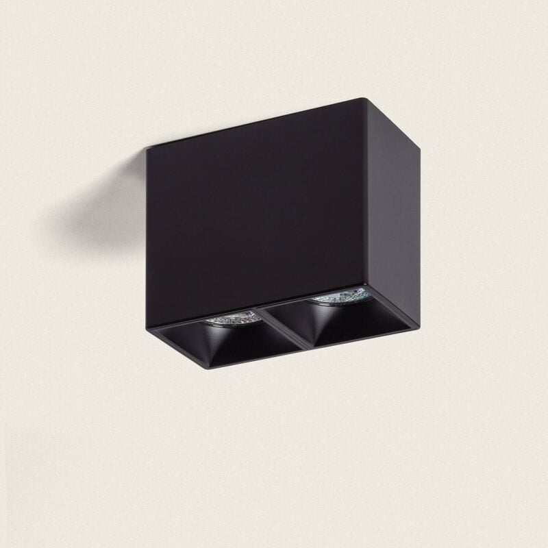 foto del prodotto applique da soffitto quadrata doppia traxim nero