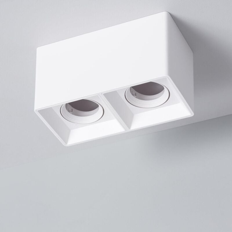 foto del prodotto applique da soffitto space quadrata doppia bianco