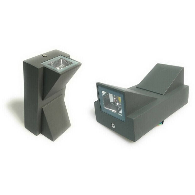foto del prodotto applique doppia emissione 10 w per esterno grigio luce fredda calda ip65 es04 - -bianco freddo - - trade shop traesio