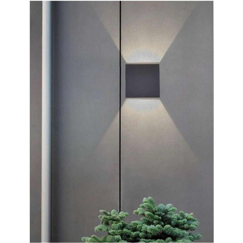 foto del prodotto applique doppia emissione led cob 12 w esterno luce 4000k 3000k 6500k es46 nero bianco freddo trade shop traesio