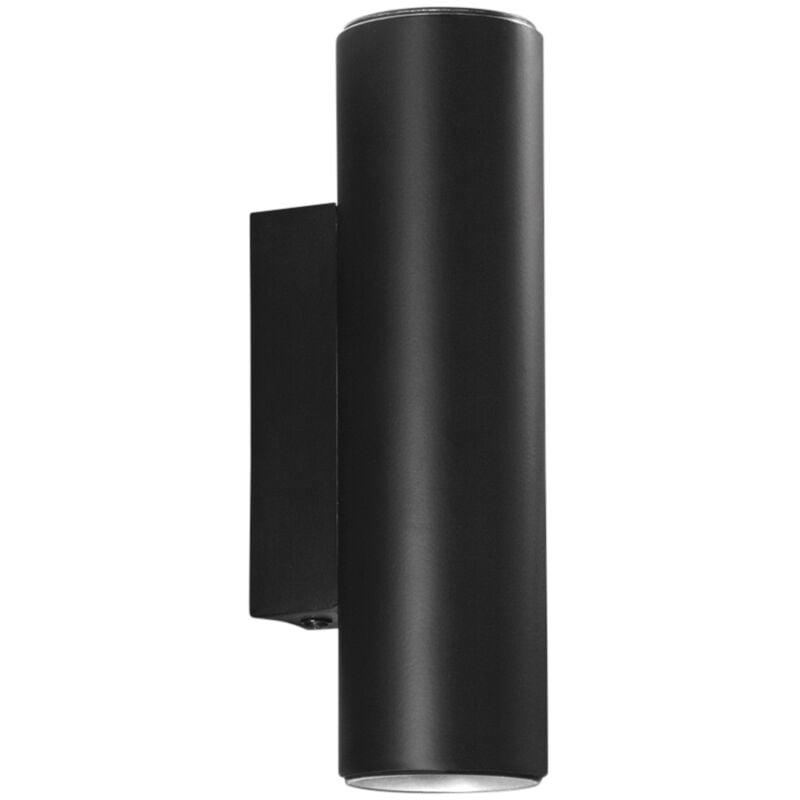 foto del prodotto applique duduk rotonda biemissione in metallo nero 7 cm.