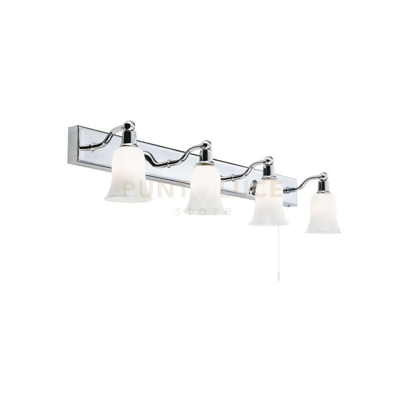 foto del prodotto applique equador 4lt metallo cromato e vetro opalino