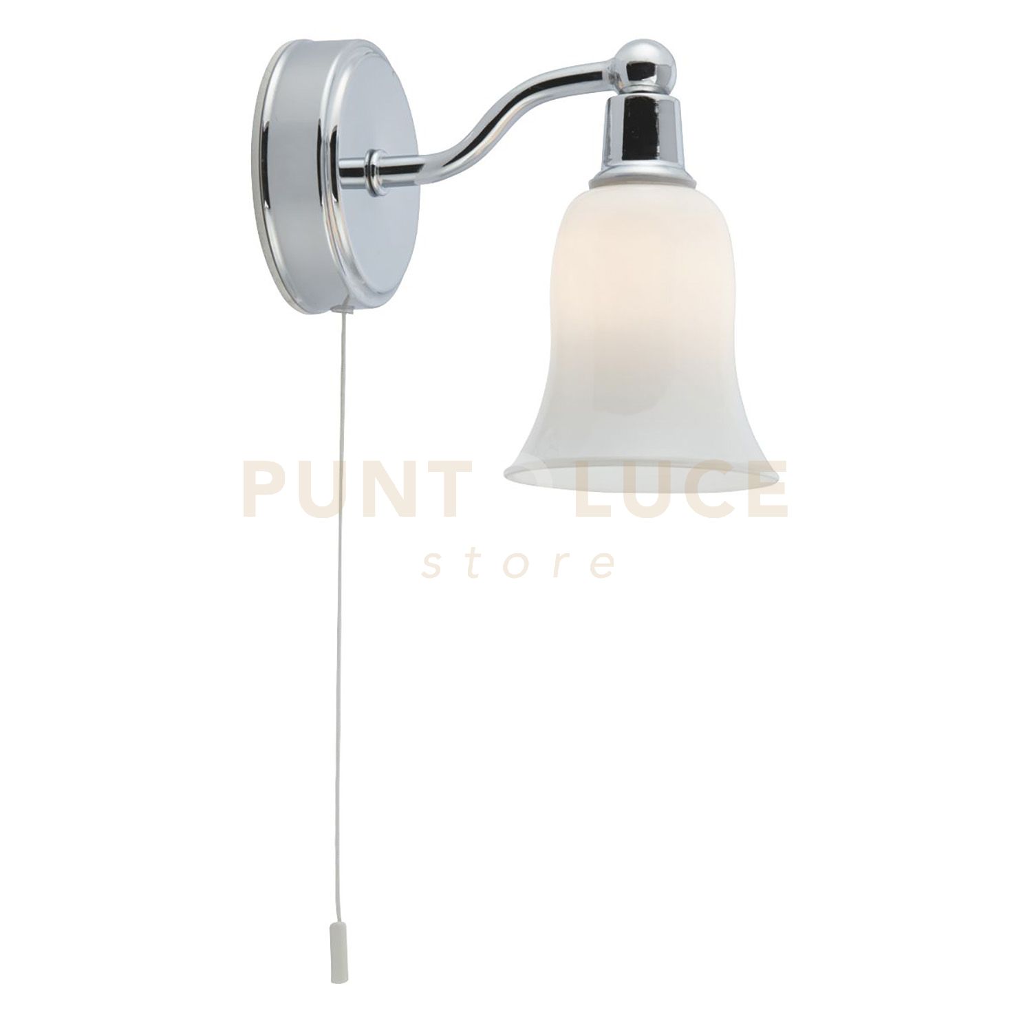 foto del prodotto applique equador - metallo cromato e vetro opalino