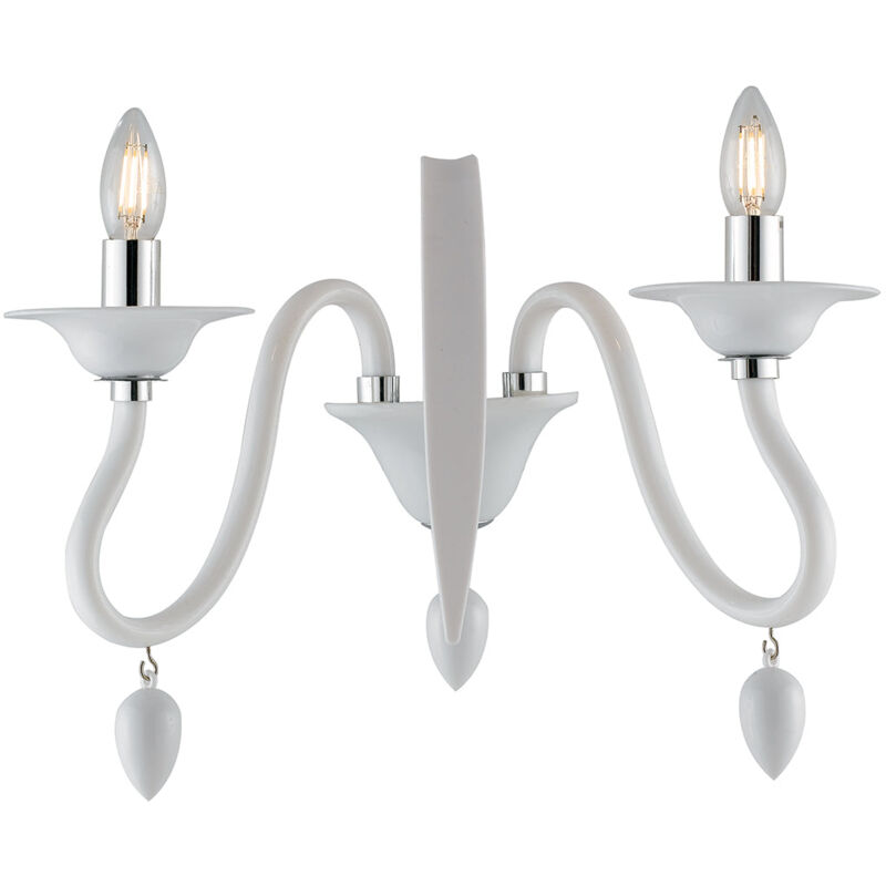 foto del prodotto applique estefan in acrilico bianco stile candelabro 