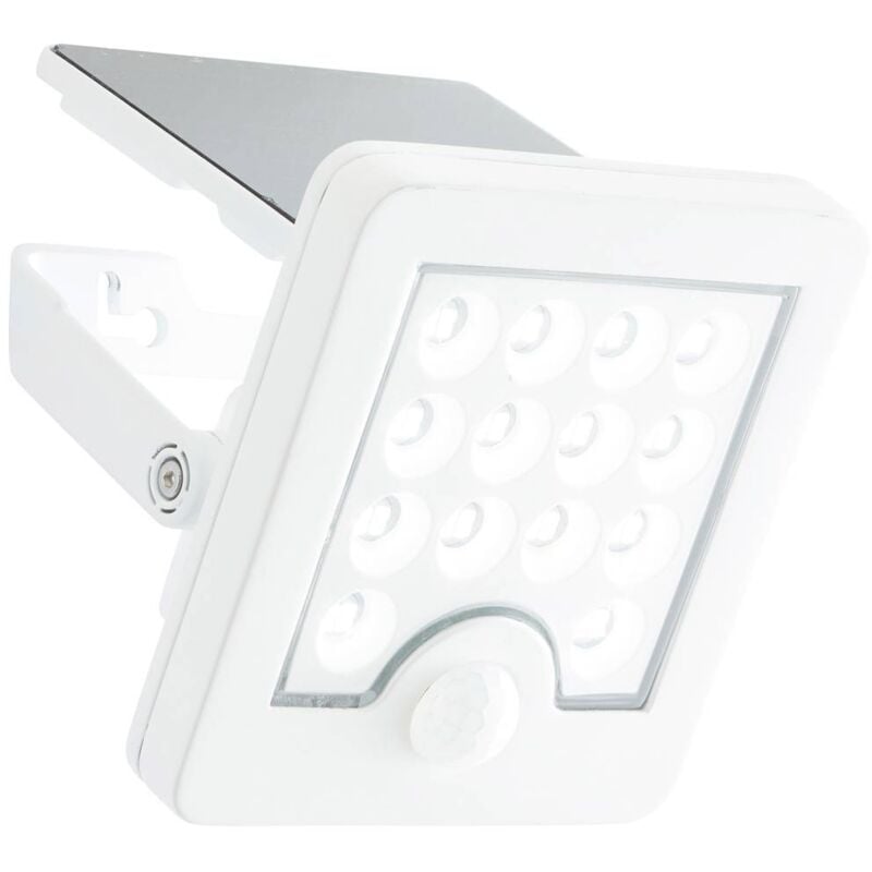 foto del prodotto applique esterna brilliant luton led e solare rilevatore di movimento plastica e metallo 4 w bianco