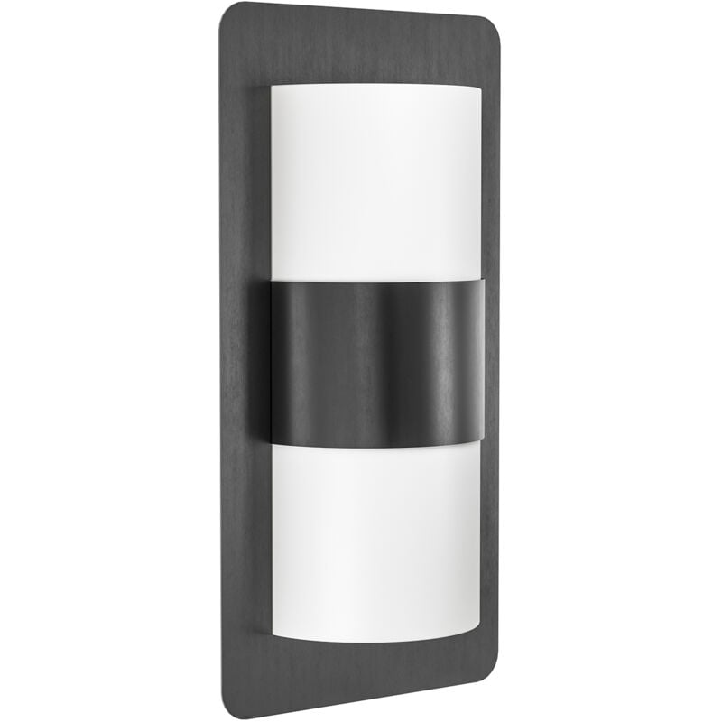 foto del prodotto applique esterno cistierna metallo grigio policarbonato bianco 2 luce e27