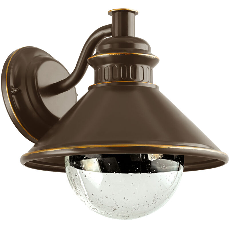 foto del prodotto applique esterno classica albacete metallo rame vetro bianco 1 luce e27