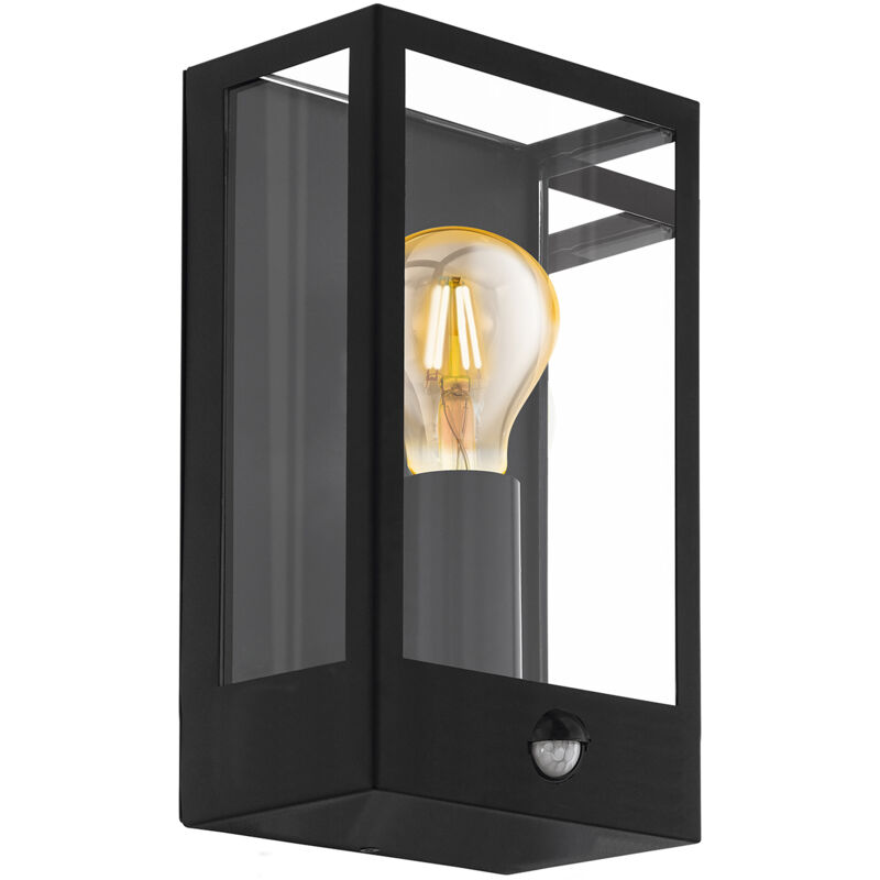 foto del prodotto applique esterno contemporanea alamonte acciaio nero vetro bianco 1 luce e27