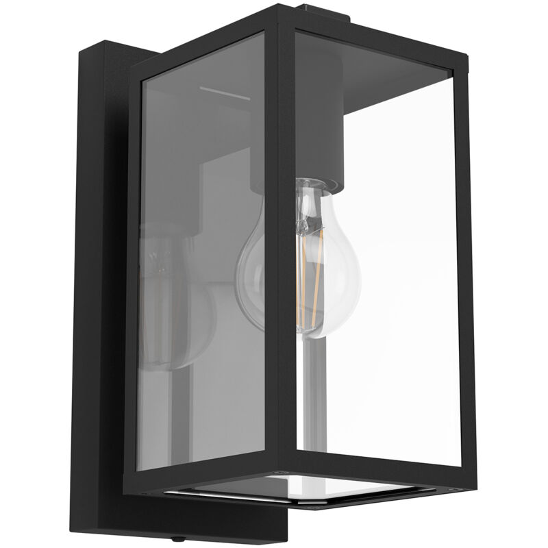 foto del prodotto applique esterno contemporanea budrone acciaio nero vetro bianco 1 luce e27