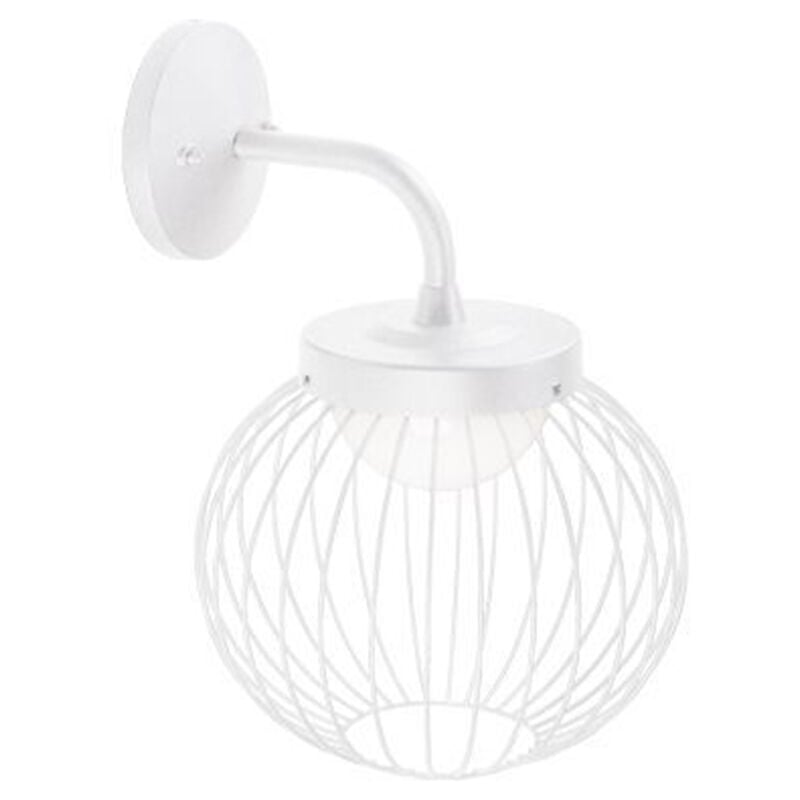 foto del prodotto applique esterno contemporanea cage metallo bianco e termplastico 20w led 3000k