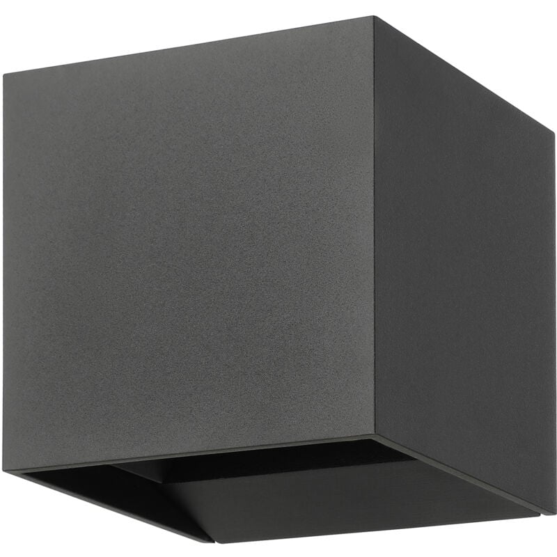 foto del prodotto applique esterno contemporanea calpino 3 alluminio grigio vetro bianco led