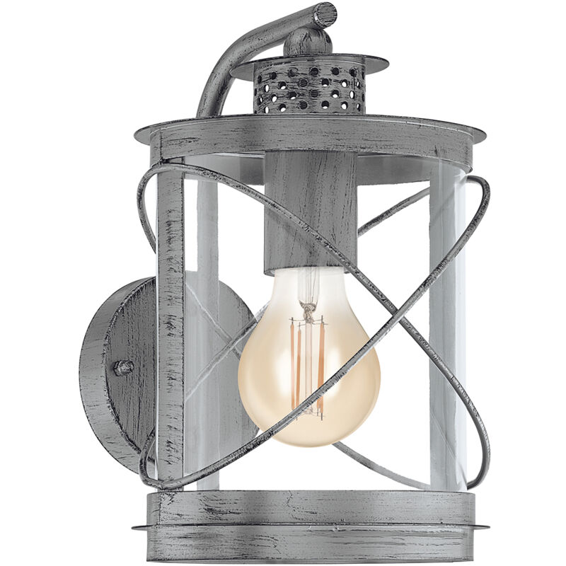 foto del prodotto applique esterno contemporanea hilburn 1 metallo argento 1 luce e27