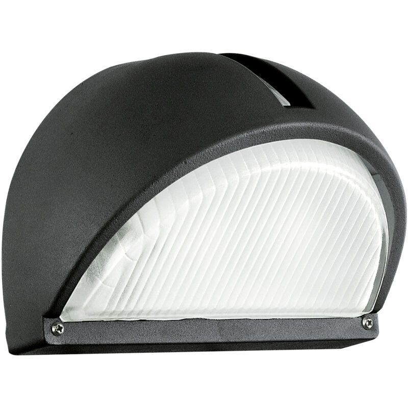 foto del prodotto applique esterno contemporanea onja alluminio nero vetro bianco 1 luce e27