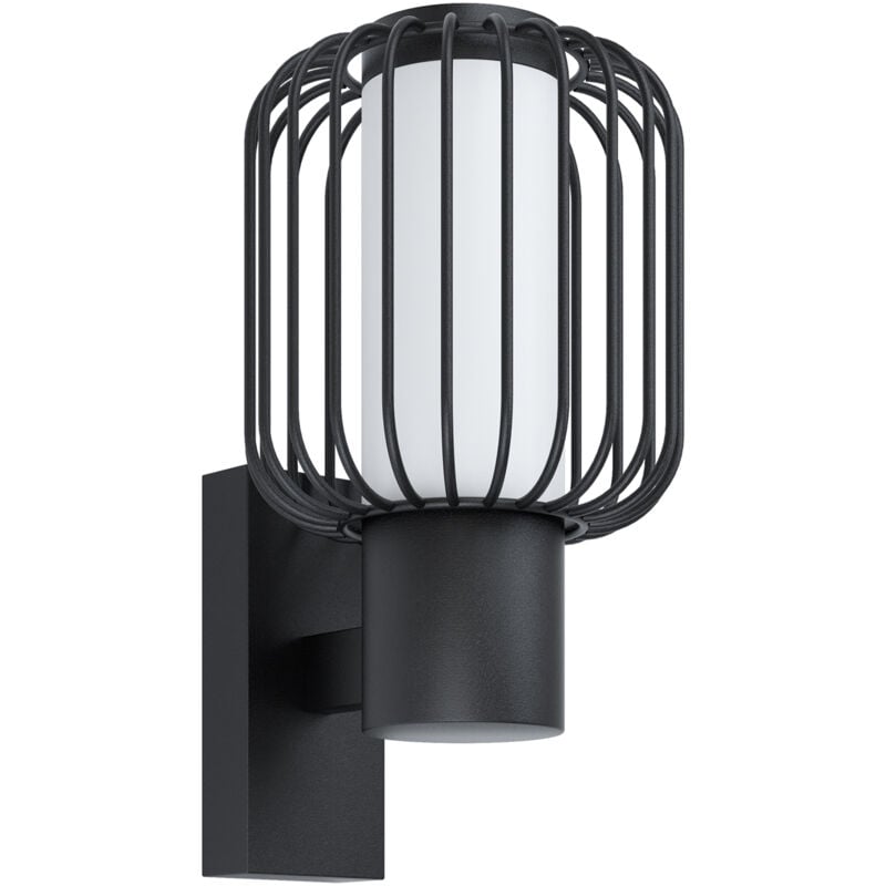 foto del prodotto applique esterno contemporanea ravello metallo nero policarbonato bianco e27