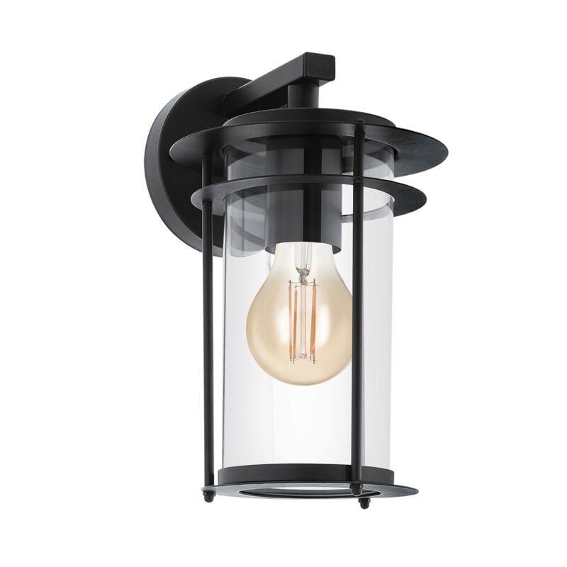 foto del prodotto applique esterno contemporanea valdeo metallo nero vetro bianco 1 luce e27