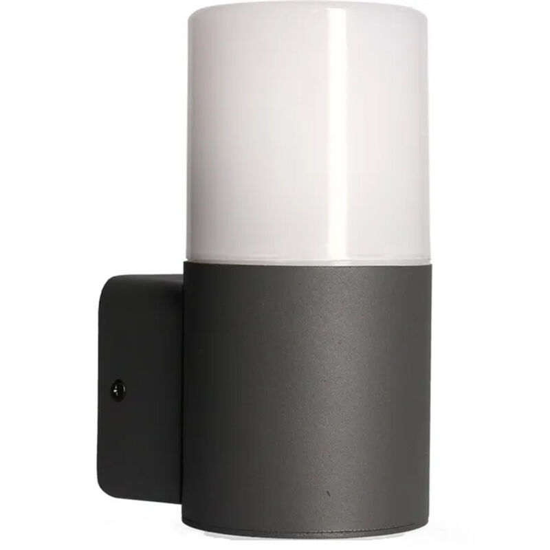 foto del prodotto applique esterno moderna aiden alluminio nero bianco 1 luce e27 ip44