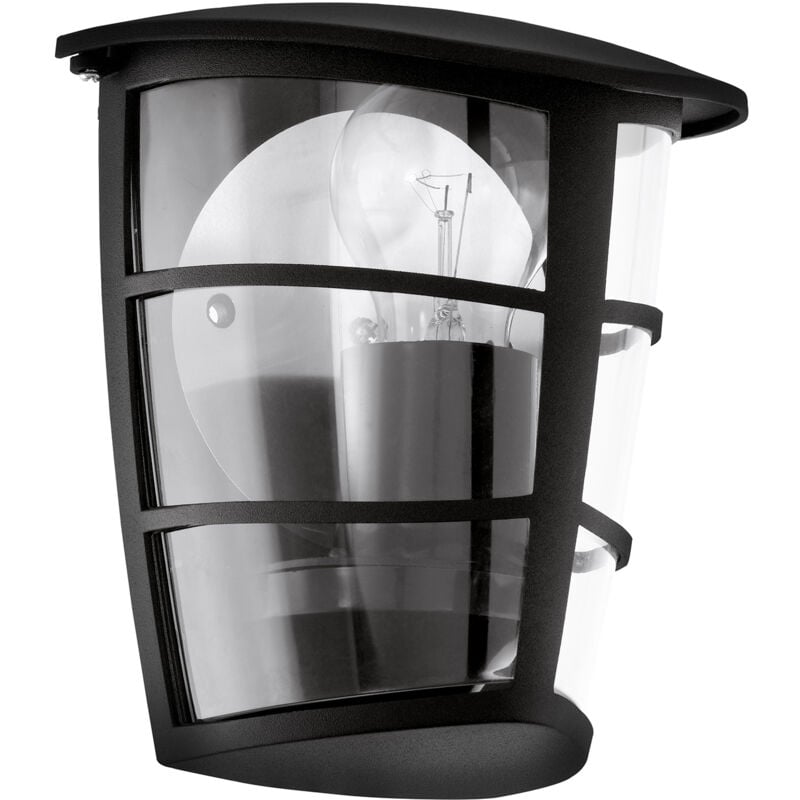 foto del prodotto applique esterno moderna aloria alluminio nero 1 luce e27