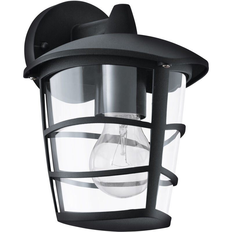 foto del prodotto applique esterno moderna aloria alluminio nero policarbonato bianco 1 luce e27