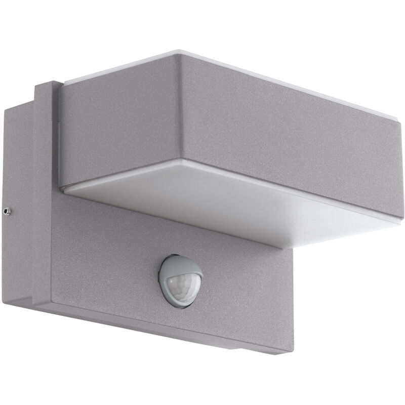 foto del prodotto applique esterno moderna azzinano metallo argento policarbonato bianco led