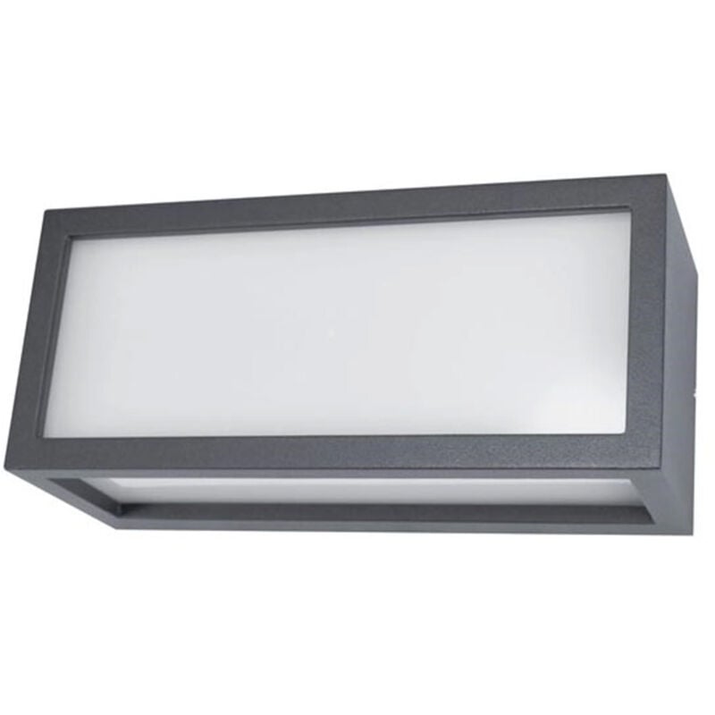 foto del prodotto applique esterno moderna dakota alluminio grigio bianco 1 luce e27 ip44