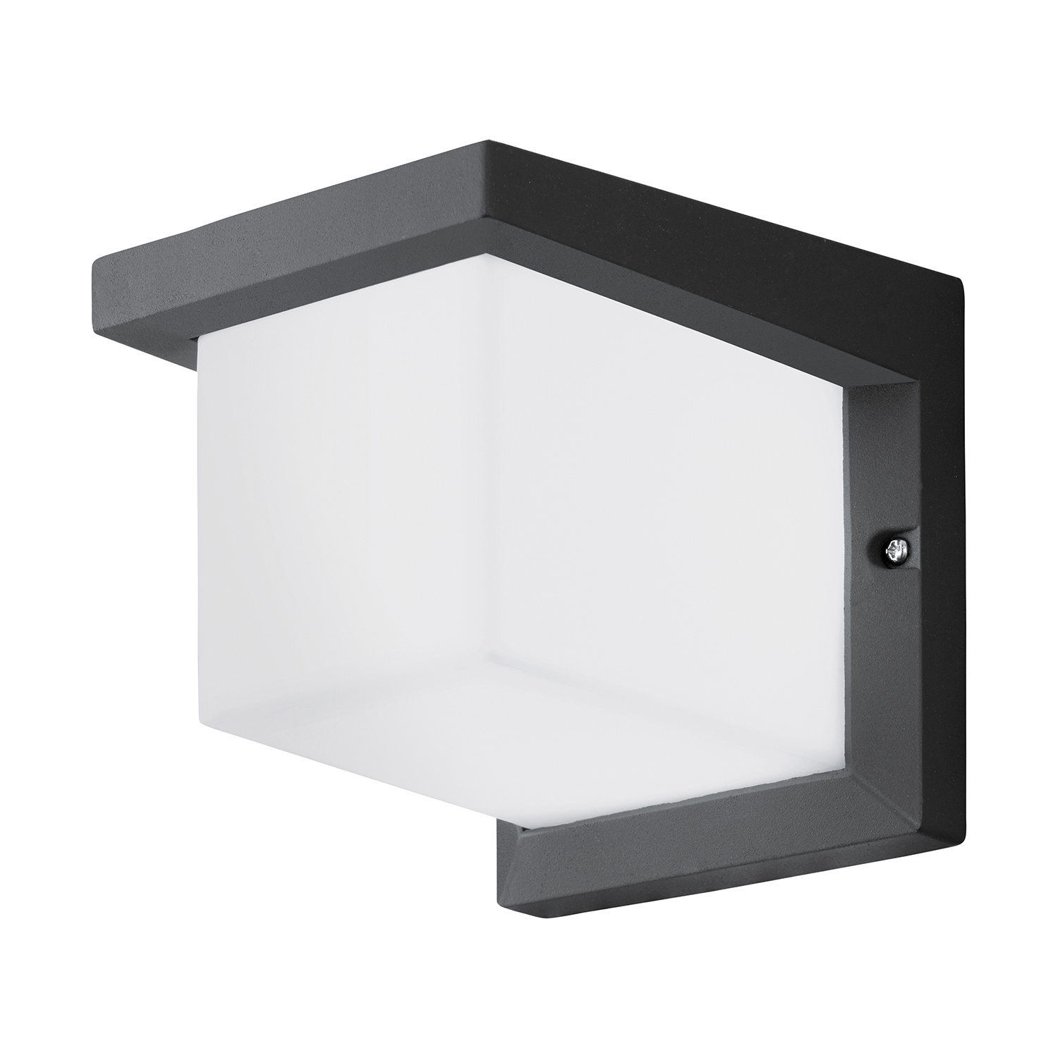 foto del prodotto applique esterno moderna desella 1 alluminio grigio policarbonato bianco led