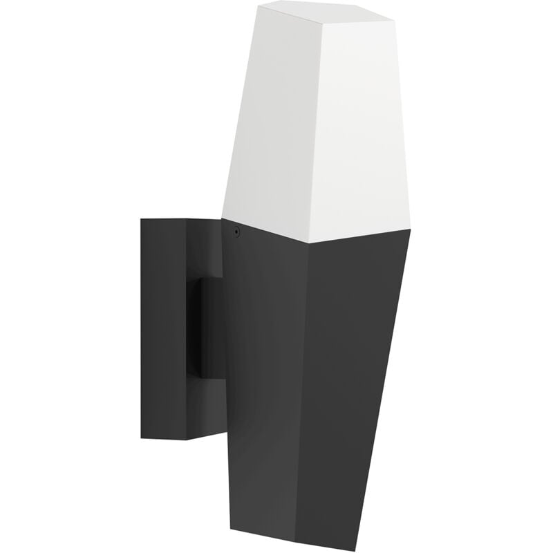 foto del prodotto applique esterno moderna farindola acciaio nero policarbonato bianco e27