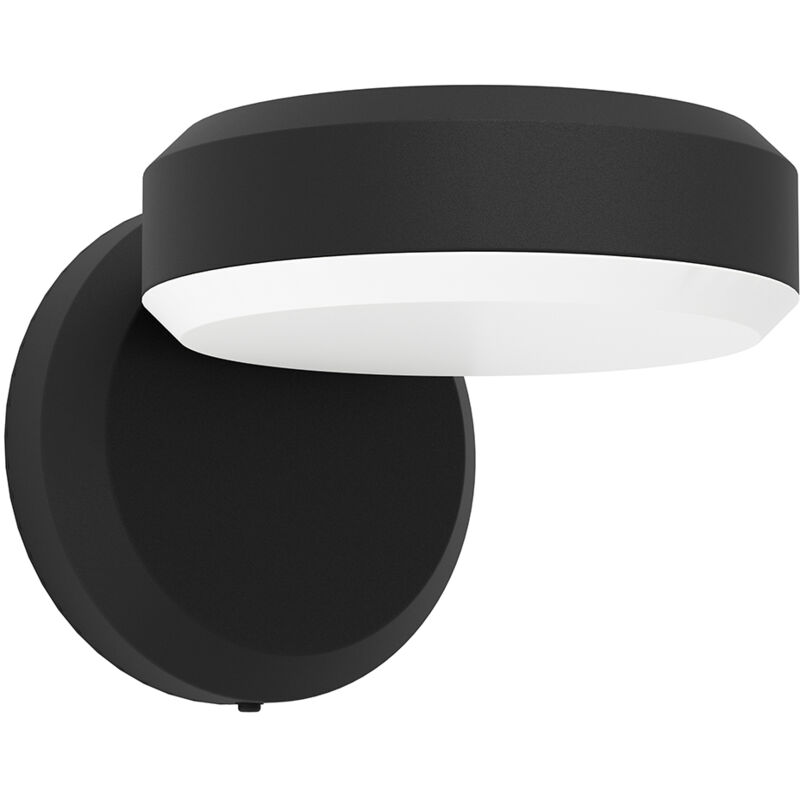 foto del prodotto applique esterno moderna fornaci acciaio nero policarbonato bianco led