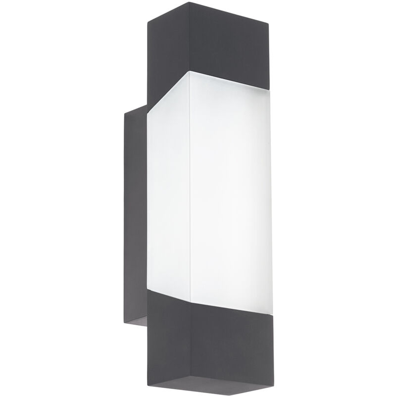 foto del prodotto applique esterno moderna gorzano metallo grigio policarbonato bianco led