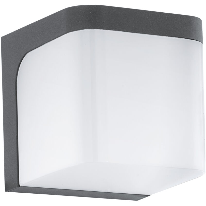 foto del prodotto applique esterno moderna jorba alluminio grigio policarbonato bianco led