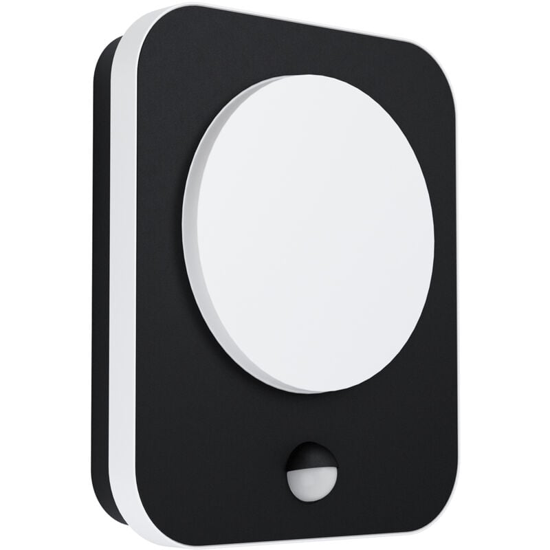 foto del prodotto applique esterno moderna madriz alluminio nero policarbonato bianco led