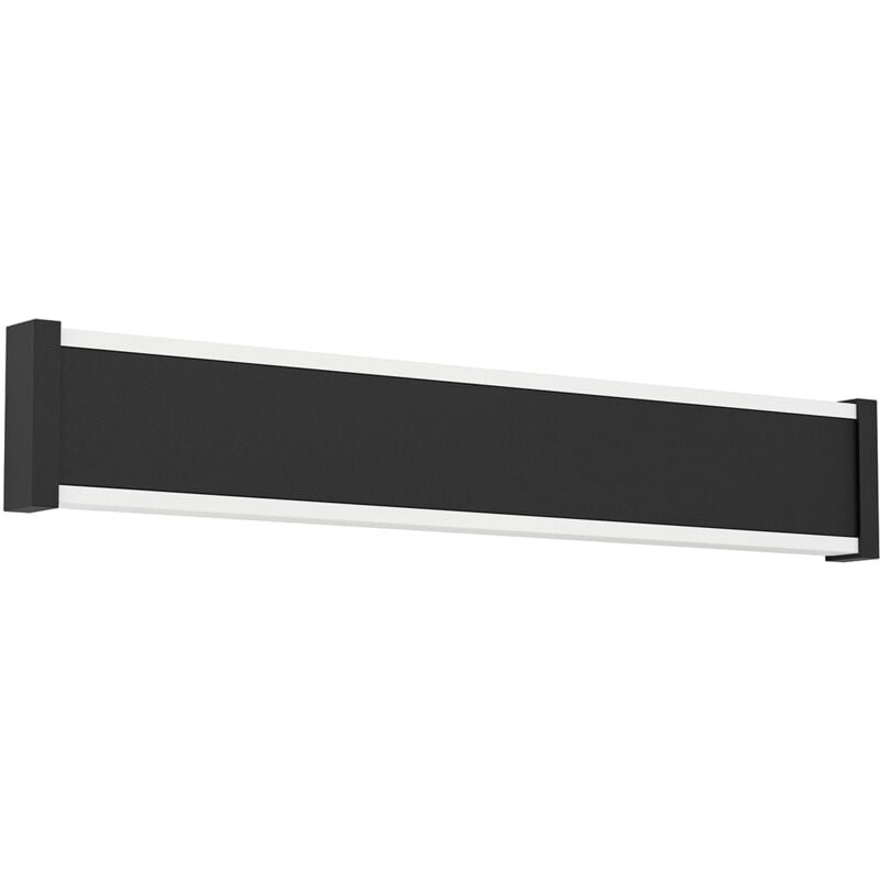 foto del prodotto applique esterno moderna neviano acciaio nero policarbonato bianco led 38cm