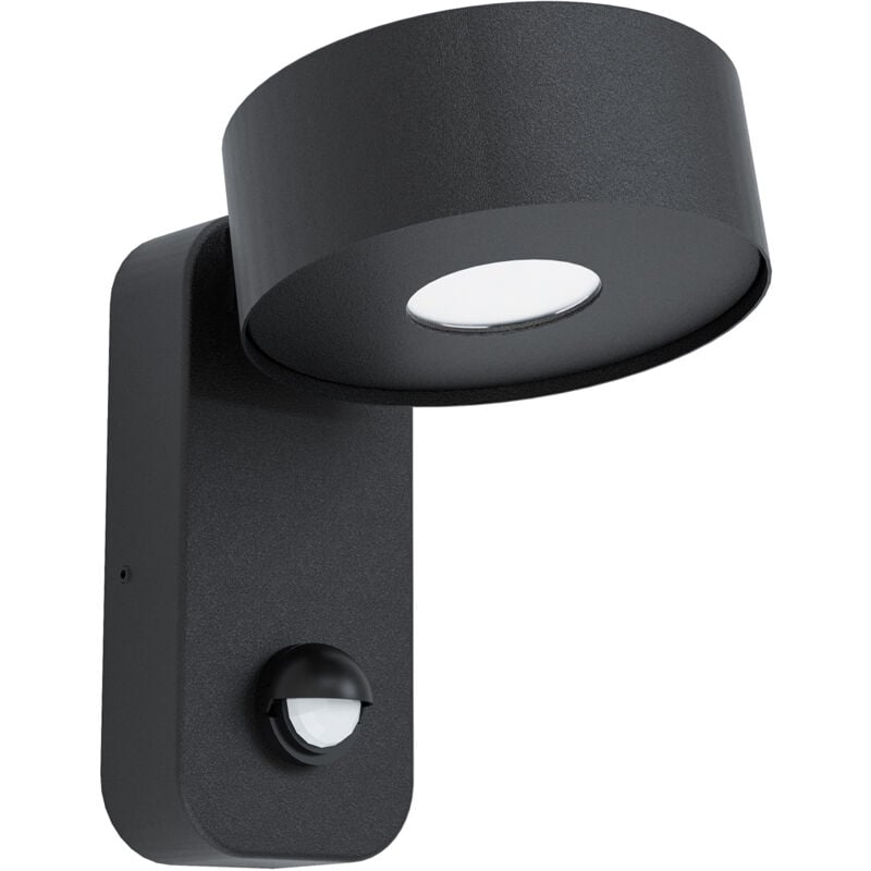 foto del prodotto applique esterno moderna palosco metallo nero policarbonato trasp led