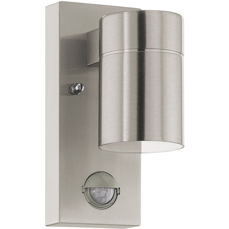 foto del prodotto applique esterno moderna riga 5 acciaio argento vetro bianco led