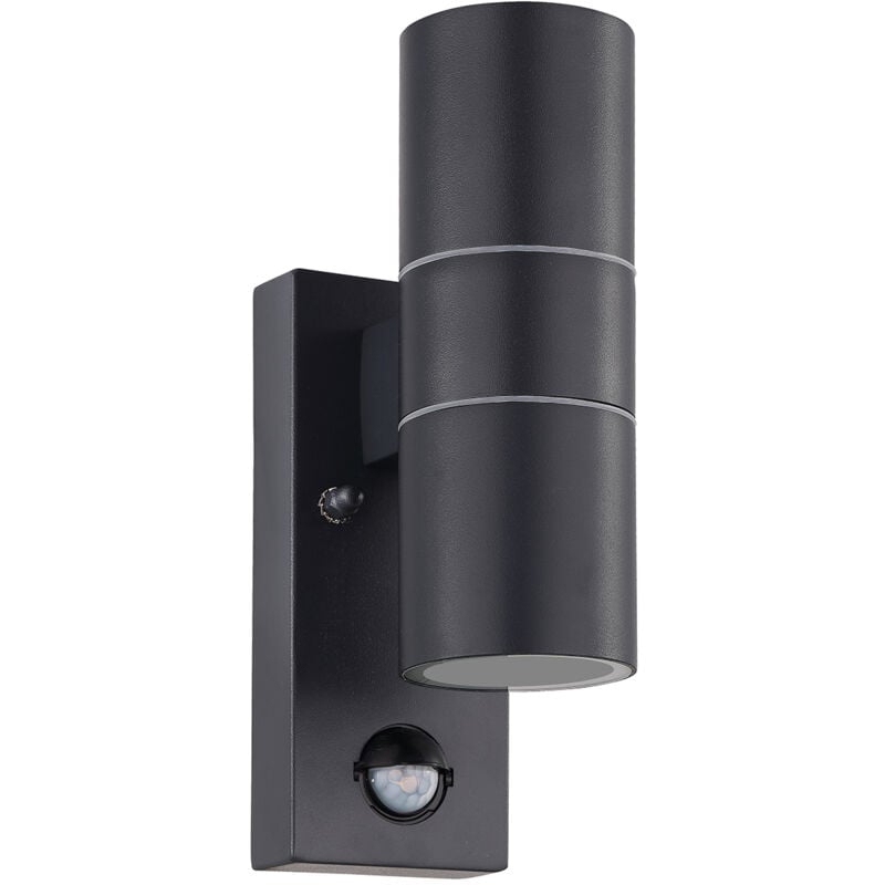 foto del prodotto applique esterno moderna riga 5 metallo grigio vetro bianco 1 luce gu10