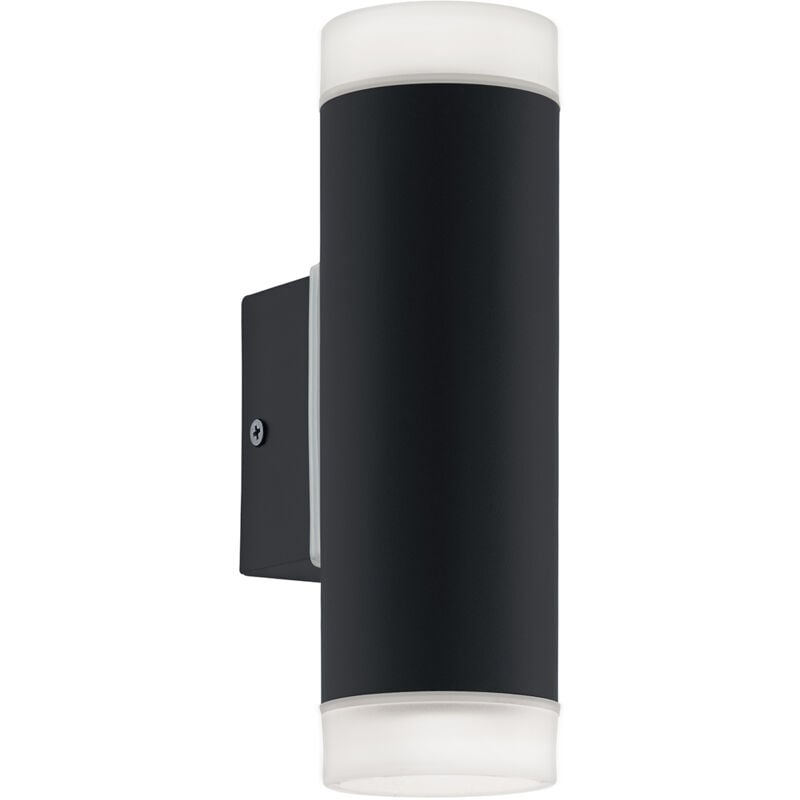 foto del prodotto applique esterno moderna riga led metallo nero policarbonato bianco led