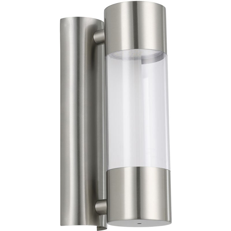 foto del prodotto applique esterno moderna robledo acciaio argento policarbonato trasp led