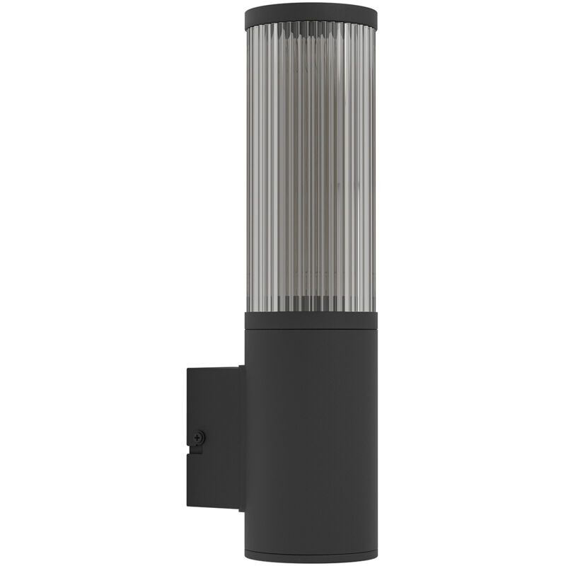 foto del prodotto applique esterno moderna salle alluminio nero policarbonato trasp 1 luce e27