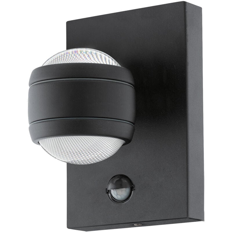 foto del prodotto applique esterno moderna sesimba 1 metallo nero policarbonato bianco led