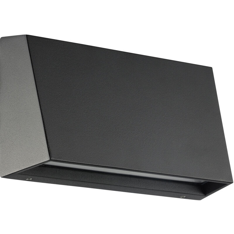 foto del prodotto applique esterno moderna spongano alluminio nero policarbonato trasp led