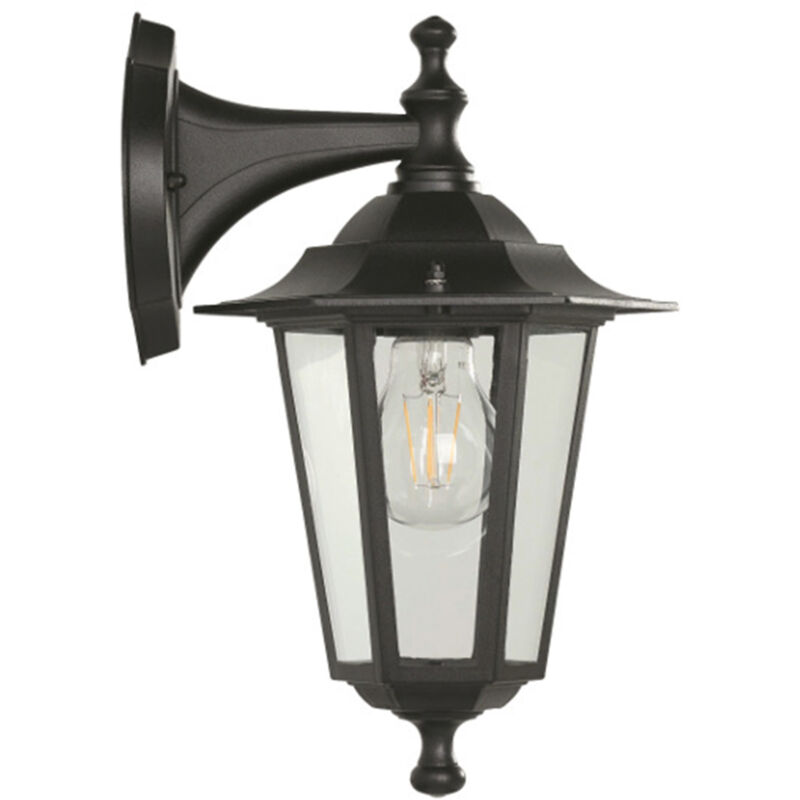 foto del prodotto applique esterno riley alluminio nero giu 1 luce e27 ip44
