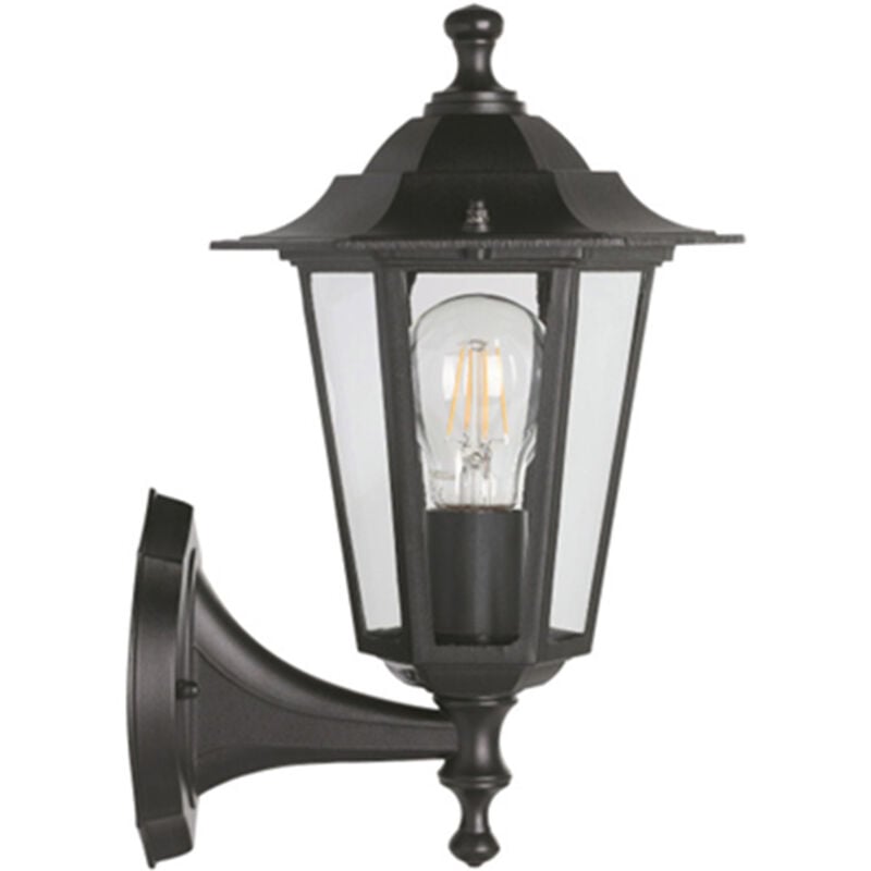 foto del prodotto applique esterno riley alluminio nero su 1 luce e27 ip44